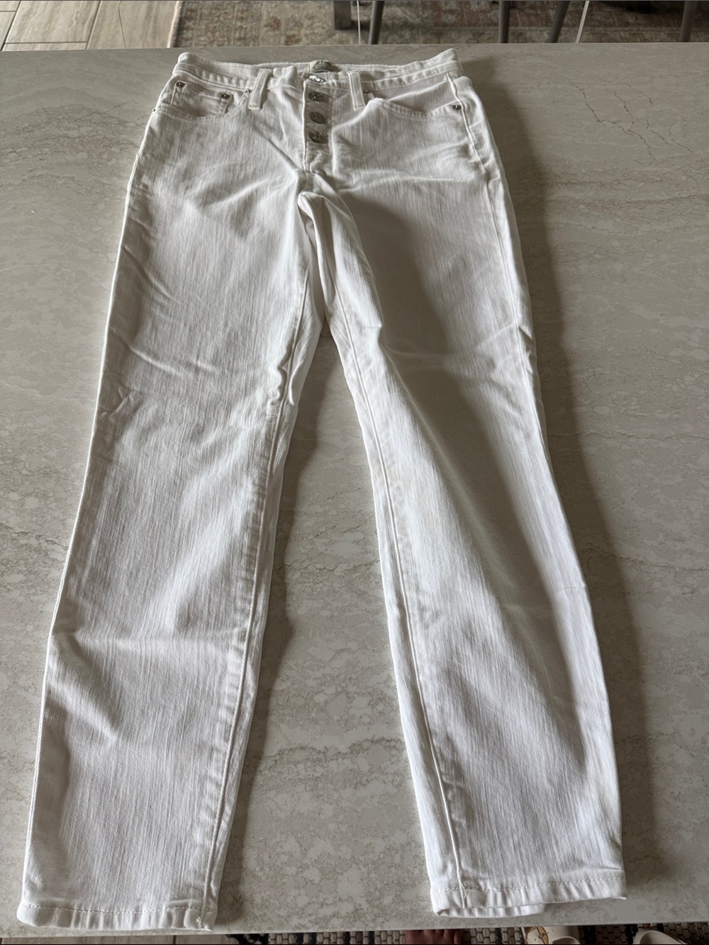 J. Crew 9" High Rise White Jeans